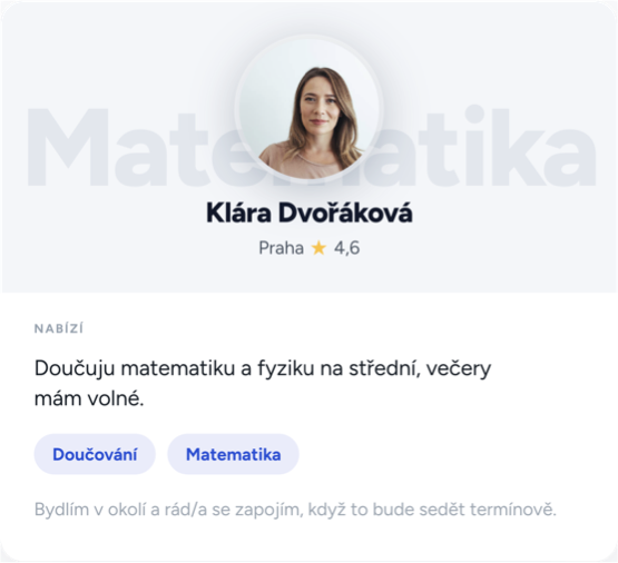 Karta dovedností — Klára Dvořáková